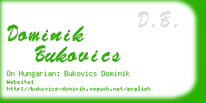 dominik bukovics business card